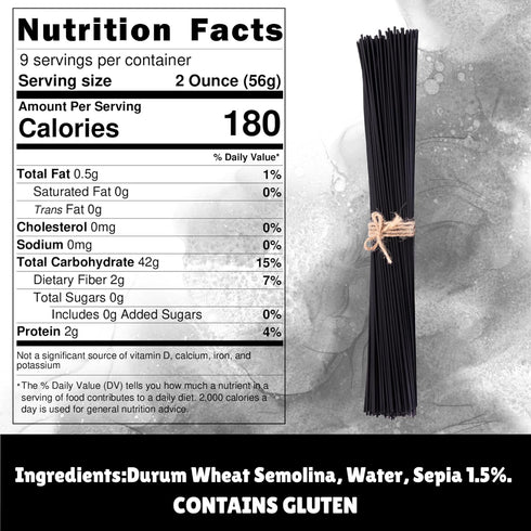 500g (Pack 2) Sanniti Nero di Seppia Spaghetti, | Premium Italian Squid Ink Pasta | Rich Gourmet Flavor | Crafted