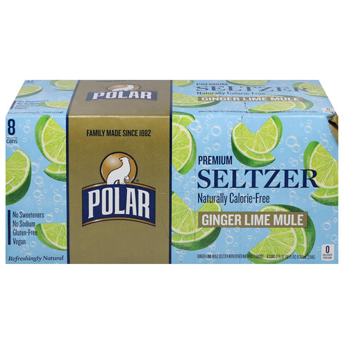 Polar Seltzer , Ginger Lime Mule, 12 Fl Oz, 8 Pack