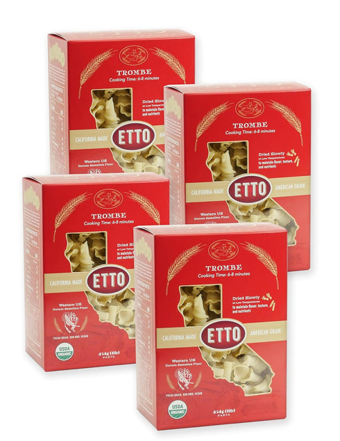 Etto Pasta- Organic Trombe Pasta- Single Ingredient- Non-GMO Pasta- Vegan, Vegetarian, Organic