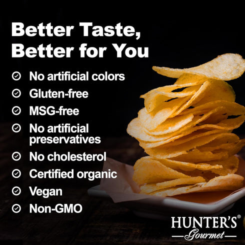 Pack 4 40g Hunter's Gourmet Truffle Chips | Cholesterol & Dairy Free | Black Truffle | Made in a Nut-Free Facility | No