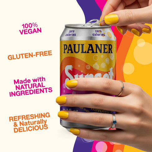 Sunset 11.2 oz (330mL) 24-Pack Paulaner Zero Orange Cola Soft Drink | Fruity European Zero Calorie Sugar-Free Spezi