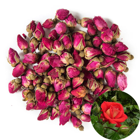 TooGet Natural Red Rose Buds, Organic Dried Flowers, Culinary Food Grade - 8 OZ