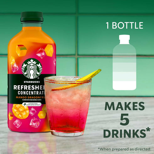 32 oz Starbucks Refreshers Concentrate Mango Dragonfruit, Refreshing Drink, Cold Drinks fl