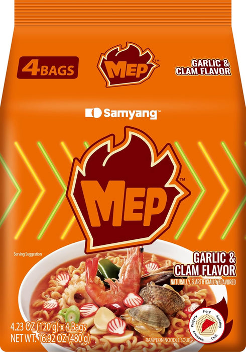 Samyang MEP Garlic Clam Ramen, Spicy Korean Instant Noodle Soup, ENHYPEN Pick,