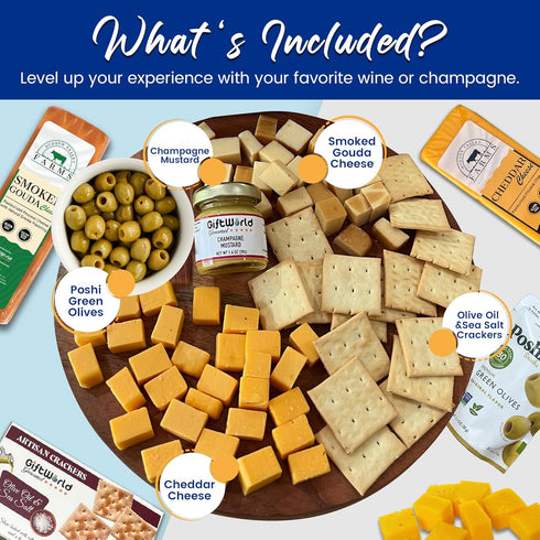 5 Cheese Gift Baskets Assortment Bundle with items - Gourmet Food Gifts for Men and Women, Food for Charcuterie Board