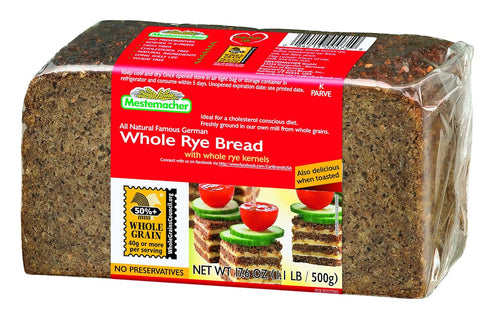 pack 3) Mestemacher Whole Grain Bread (Fitness, Whole Rye, Sunflower Seed, variety