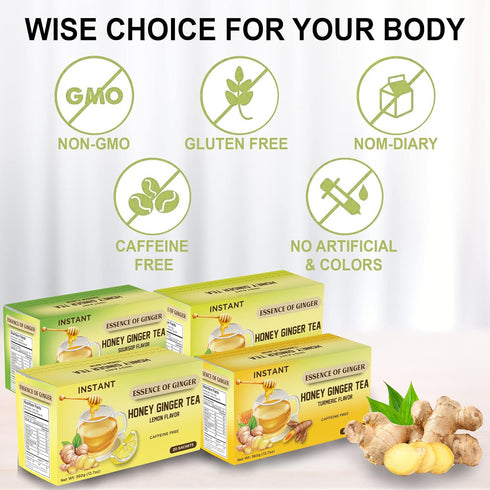 Elephant Park 20 Packets 18 Natural Honey Lemon Ginger Herbal Tea Sachet Instant Beverage Grams Made With Real Pure