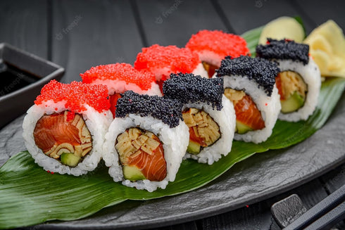 (50g Genki Red Tobiko Flying Fish Roe Premium Wild-Caught Taiwanese Caviar with Crisp Pop Texture for Sushi, Nigiri