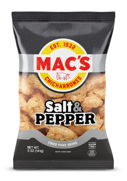5 OZ (Pack 8) Mac's Salt & Pepper Pork Skins