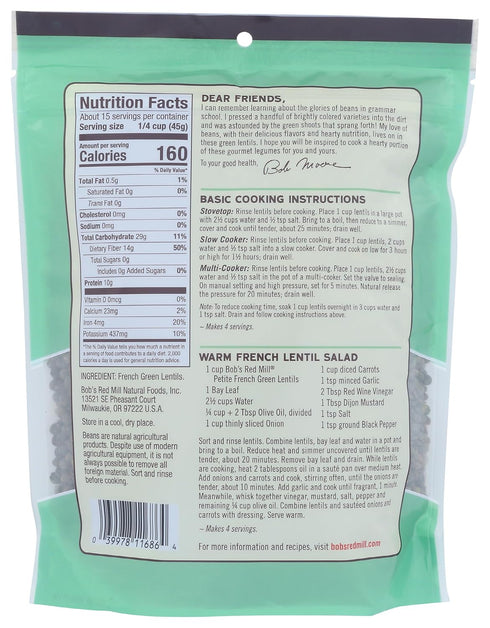 24 Oz Bob's Red Mill Petite French Green Lentils