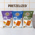7 oz (Pack 12) PRETZELIZED Snacks Pretzel Pita Chips, Mediterranean Herb Flavor, Bags