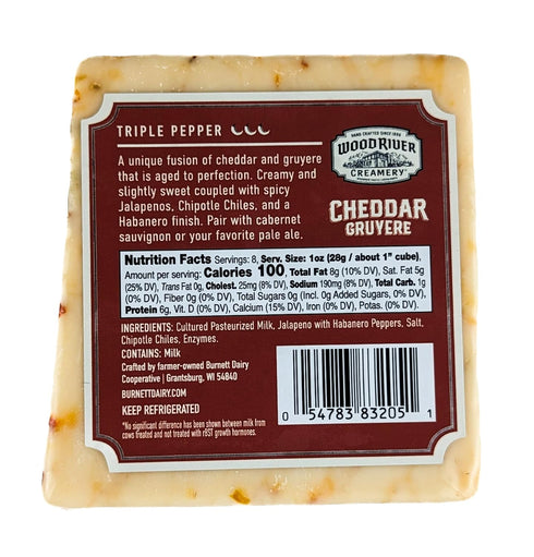 Generic 8oz (Pack 2) Cheddar, Gruyere, and Triple Pepper Cheese Blend, Gourmet Artisan Cheese Mix, Bold & Savory Flavor