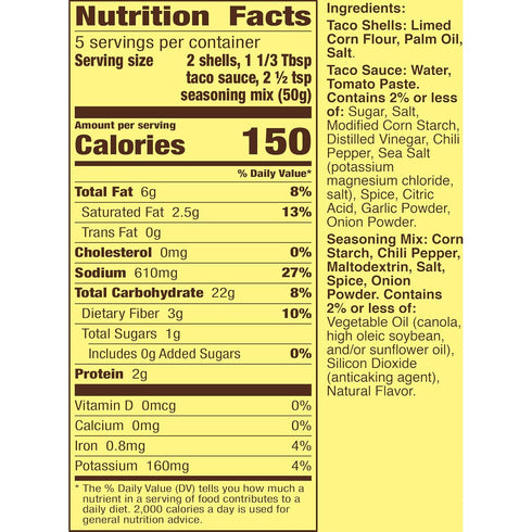 10 8.8 oz Old El Paso Stand 'N Stuff Taco Dinner Kit with Taco Shells, Mild Taco Sauce, and Seasoning Mix, Easy Meal