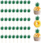 48PCS Pineapple Cupcake Donut Cake Toppers, Cute Picks for Summer Tropical Hawaiian Party Cake Decorations