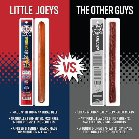 12 Count Little Joeys Original Beef Snack Sticks Box High Protein Meat Snacks for Adults & Kids Keto Friendly, Low