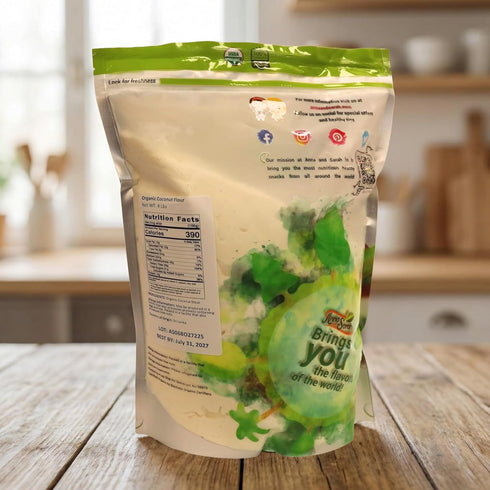 (4 LBS) Anna and Sarah Organic Coconut Flour, Kosher, Gluten Free, Halal, Non GMO, Vegan, Keto Friendly, in Resealable
