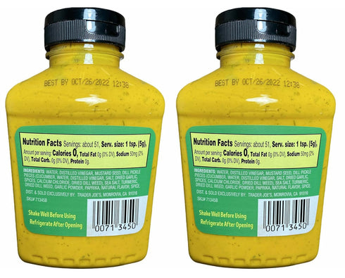 Trader Joe's 9 oz (Pack 2) Dill Pickle Mustard