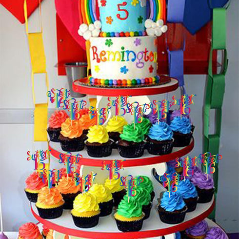 24 16 16th 16 16th PCS Sweet Cupcake Toppers with Heart Sixteen Happy Birthday Cupcake Picks Cheers to Years Birthday