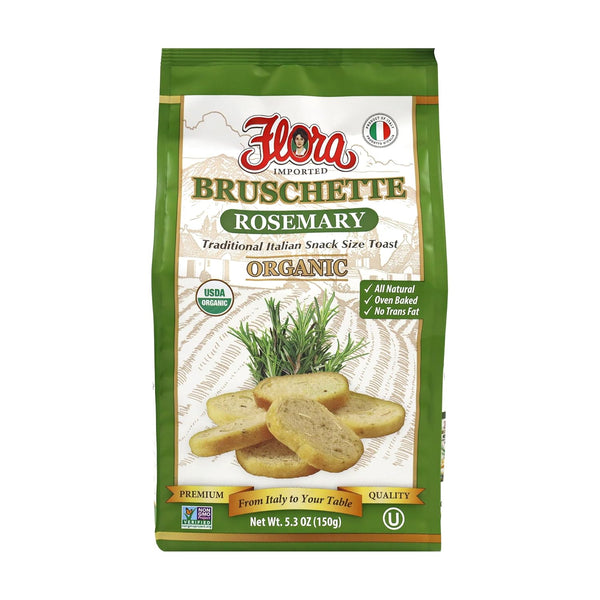 Flora Foods Organic Bruschette Mini Toasts (Rosemary) - Imported from Italy -