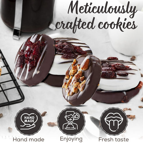 Pastry Perks 6 Mothers Day Gourmet Chocolate-Covered Cookies, Gift Box Sweet Treats for Mom, Grandma, and Women Food