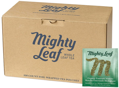 Mighty Leaf Organic Emerald Matcha Green Tea 100 Count Premium Whole Leaf