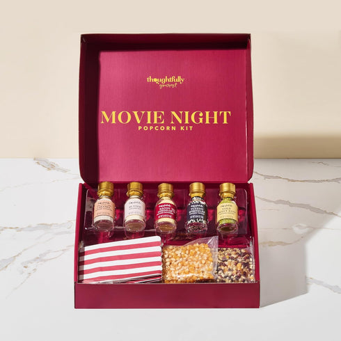 Set, 10 5 Thoughtfully Gourmet, Movie Night Popcorn Includes Yellow and Mixed Popcorn Kernels, Paper Bags, Seasonings