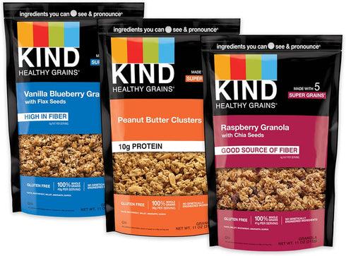 KIND CLUSTER Kind Healthy Grains Clusters- Super Variety Packs 11 Oz (Pack of 3)
