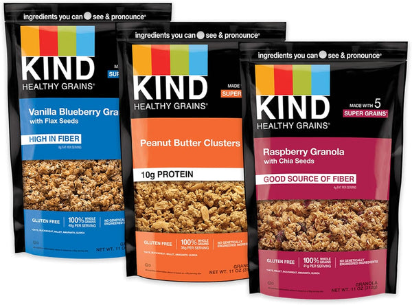 KIND CLUSTER Kind Healthy Grains Clusters- Super Variety Packs 11 Oz (Pack of 3)