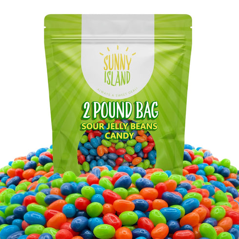 Sour Jelly Beans Candy | 2-Pound Pack | Zesty Fruit Flavors |