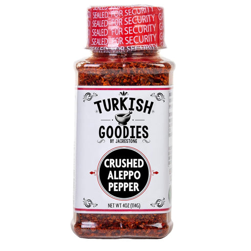 Turkish Goodies Aleppo Pepper, 4oz Authentic Pul Biber Red Chili Spice, Crushed for Mediterranean Cuisine