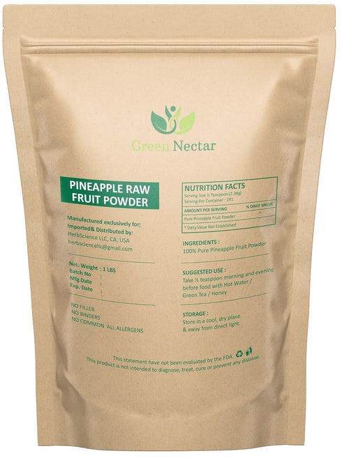 GREEN NECTAR 16 (16 Oz 1 Pack) Pineapple Fruit Juice Powder, Vegan, Gluten Free, Ounce, Concentrate for Drink Mix