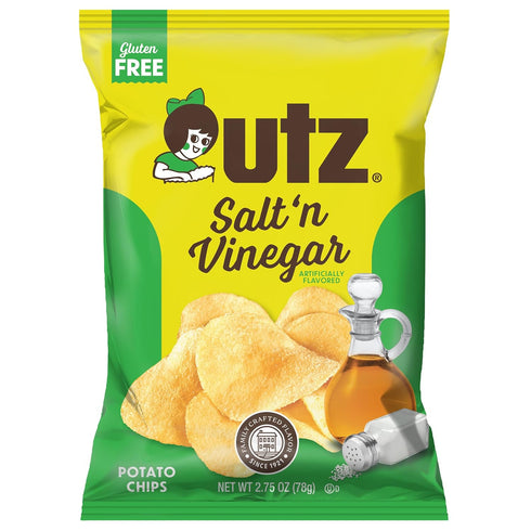 Utz Salt n Vinegar Potato Chips 2.75 oz Bags (14 Count) Bold