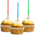 Super Z Outlet Light Sabre Cupcake Decoration Toppers, 12 Pack, 4" Tall Picks for Birthday Parties