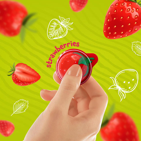 Gummy 30 Count 19 Oz Gummies Gummy Strawberry Candy - - Jar - Jelly Filled - Individually Wrapped Balls Candy - Party