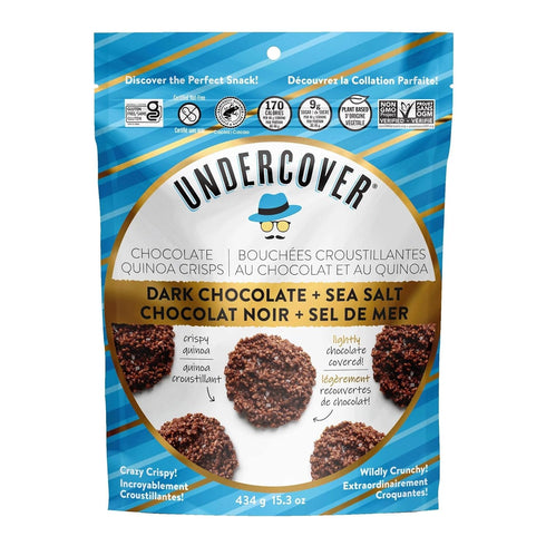 Undercover Chocolate Quinoa Crisps, Crispy Quinoa, Dark Chocolate & Sea Salt -