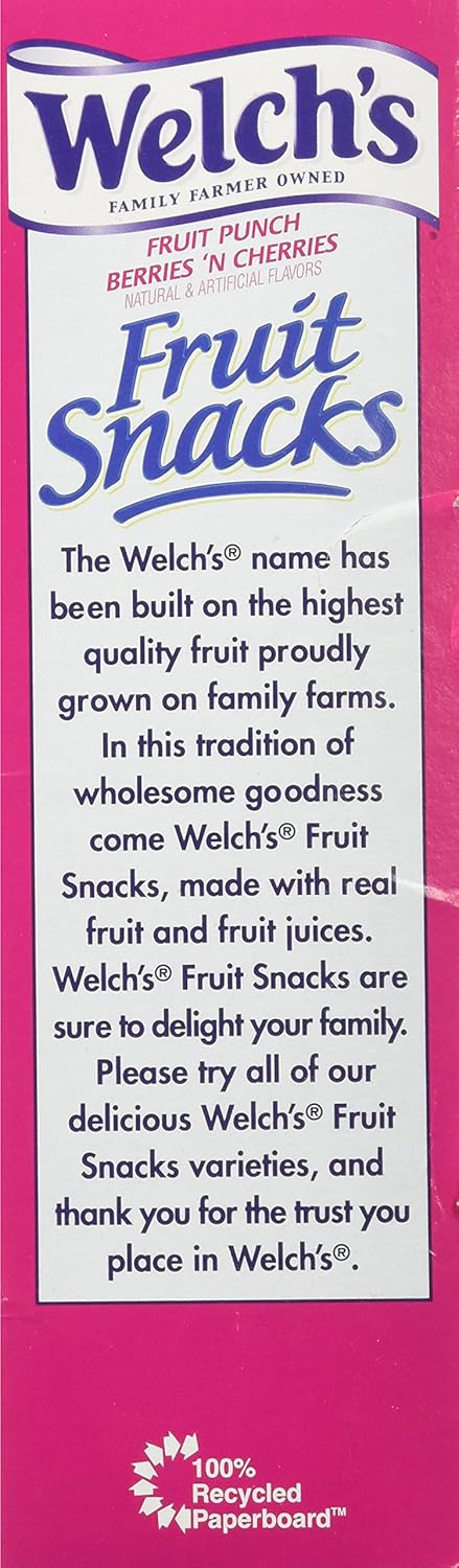 22 0.9 oz Welch's Fruit Snacks Pouches - Fruit Punch & Berries 'n Cherries