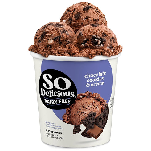 SO DELICIOUS Dairy Free Cashew Milk Frozen Dessert, Chocolate Cookies N Cream, Vegan, Non-GMO