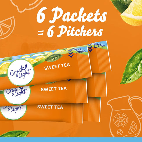 Sweet Tea Naturally Flavored Powdered Drink Mix - Crystal Light, 6 ct Pitcher Packets