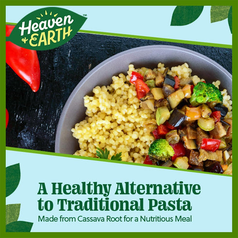 8oz (3 Pack) Heaven & Earth Grain Free Pasta, Cassava Pearled Couscous, | Paleo Pasta | Vegan | Certified Gluten Free |