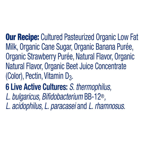 Stonyfield Organic 6 Oz, 4 Pack Stonyfield Farm Strawberry Banana Probiotic Smoothie, Fl