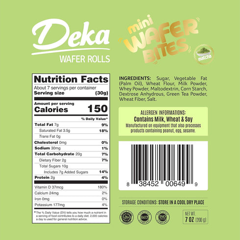 Deka Mini Wafer Bites, Matcha, Pack of 1