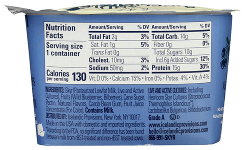 Bilberry 5.3 Icelandic Provisions, Wild Blueberry and Thick and Creamy SKYR, Ounce