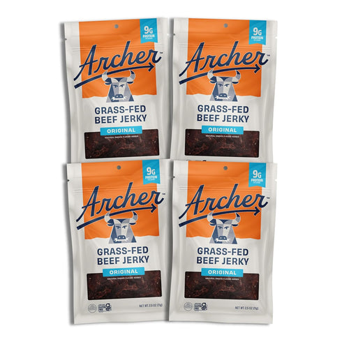Archer Jerky Grass Fed Beef Jerky - Beef Snack Packs Bulk, Individual