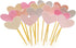Cupcake Toppers 30Pcs Set, GUCUJI Funny Pink Heart DIY Glitter Mini Birthday Cake Decorations