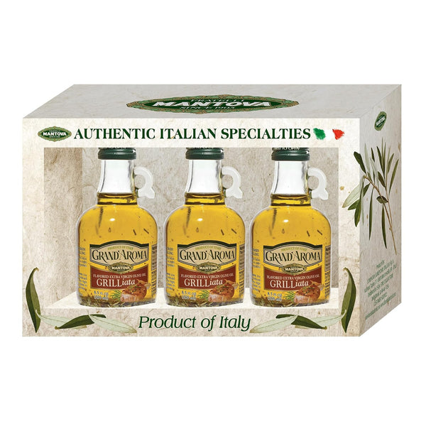 Mantova GrandAroma Grilliata Extra Virgin Olive Oil, made in Italy, cold-pressed, 100%
