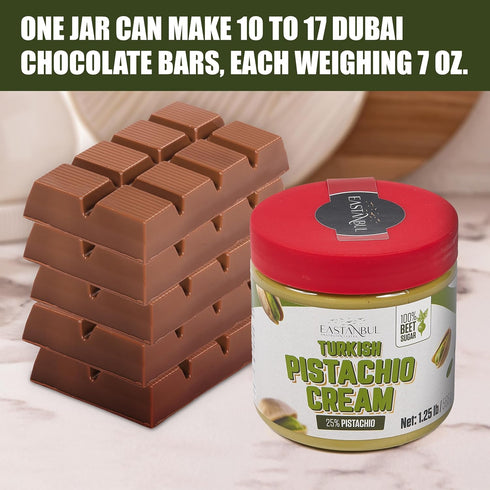 1.25lb, Eastanbul Pistachio Cream, Pistachio Butter, Turkish Cream Spread for Dubai Chocolate Bar Kit, Paste for Dubai
