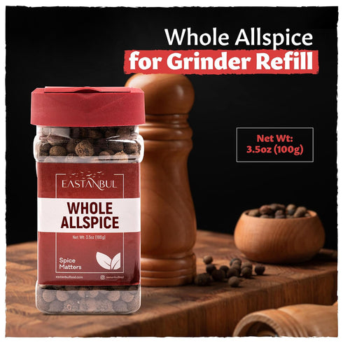 Eastanbul Allspice Berries Whole & Pure, 3.5oz Whole Allspice for Jamaican Jerk & Mulling Spice Mix