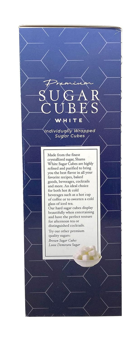 17.6 Shams Kosher Sugar Cubes White Pure Cane Sugar Cubes, Non-GMO, Vegan, Certified Kosher - Individually Wrapped