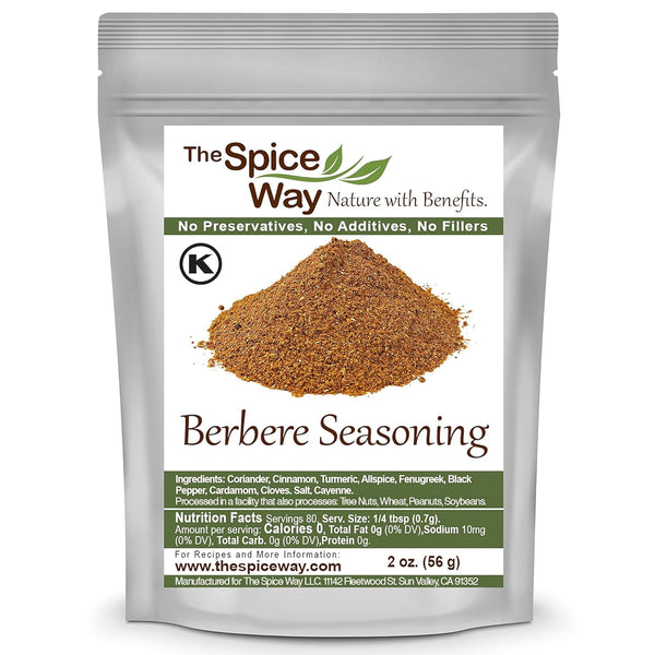 The Spice Way Ethiopian Berbere, Mildly Hot Traditional Spice Blend, 2oz Resealable Bag