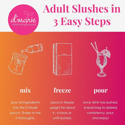 Frozen 10 Cocktail Drink Mix - Makes Peach Bellini Slushies - Drink Powder Pouches for Alcohol - All Natural Low Sugar
